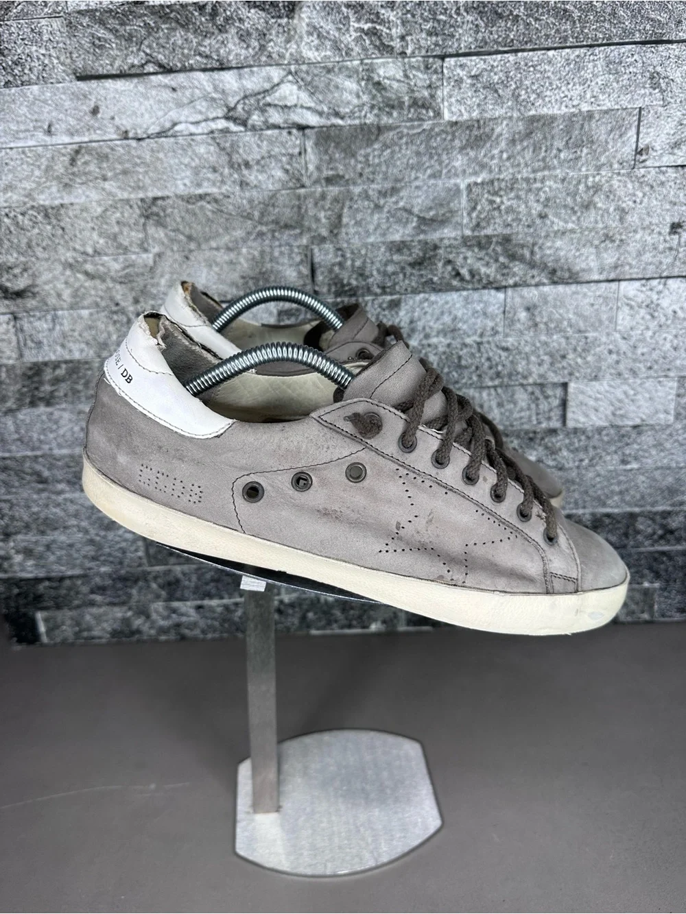 Golden Goose Superstar Grey Distressed Leather Sneakers 43